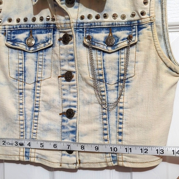 Stonewashed Denim Vest, ChiQle, Size M - Picture 11 of 13